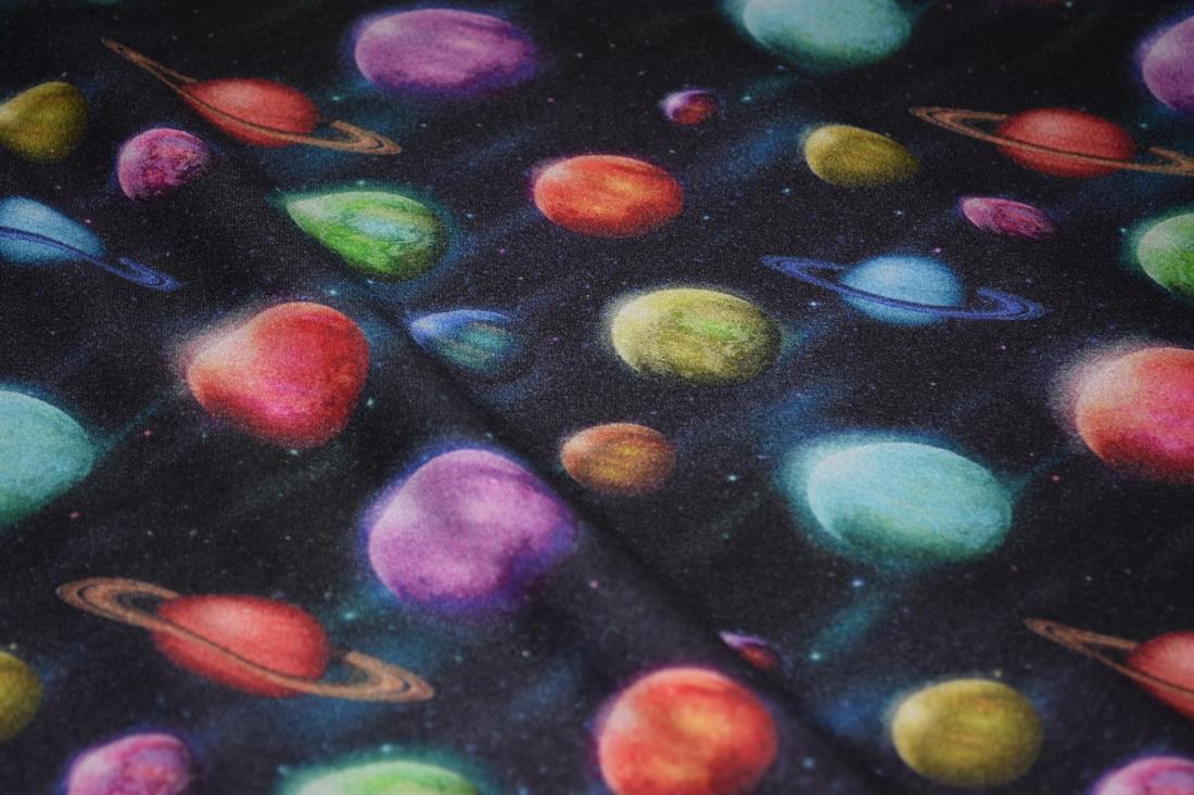 Black & Multicolour Cotton Printed Jersey