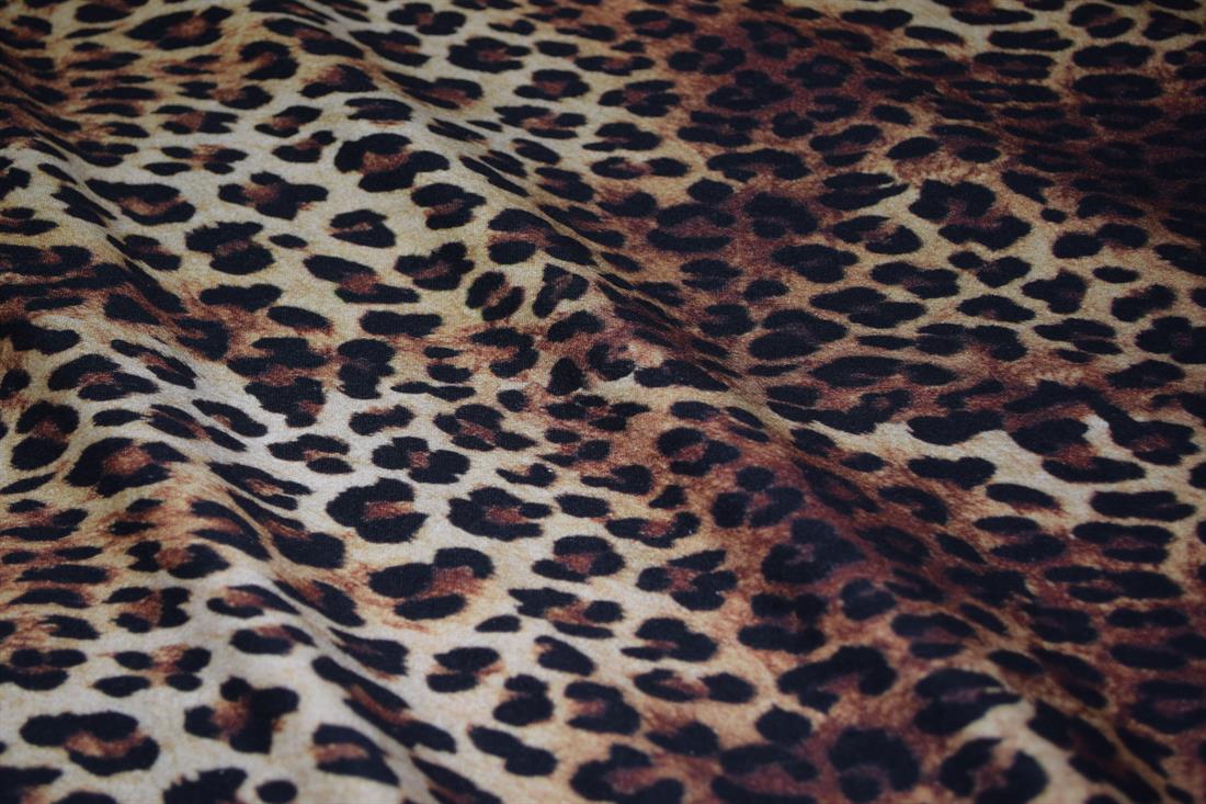 Brown & Black Cotton Printed Jersey