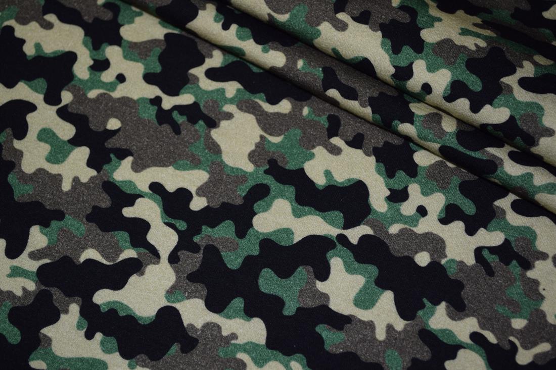 Green & Black Cotton Printed Jersey
