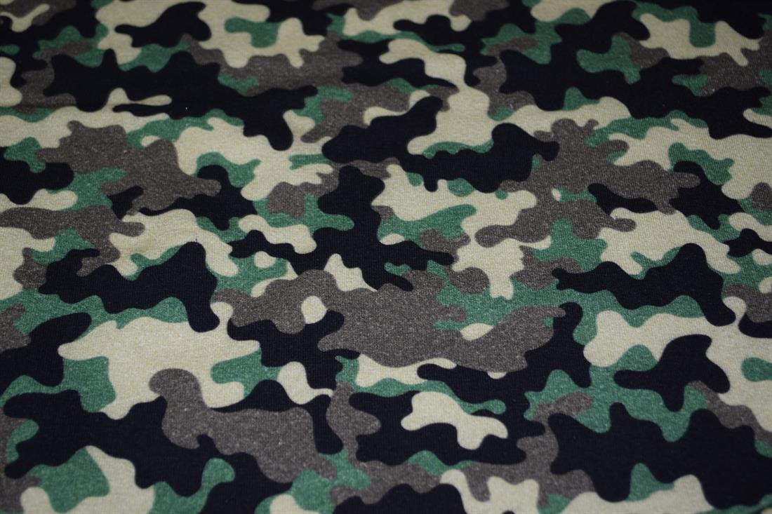 Green & Black Cotton Printed Jersey