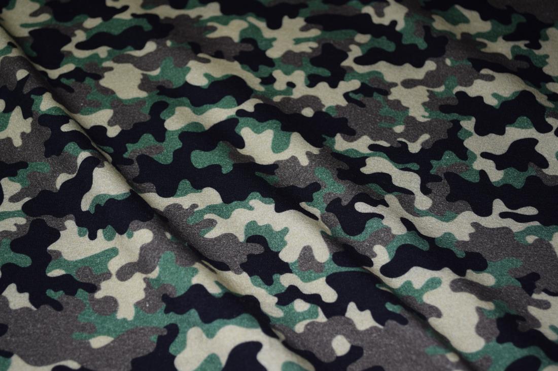 Green & Black Cotton Printed Jersey