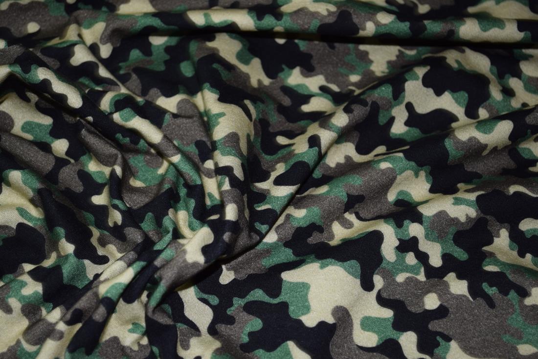 Green & Black Cotton Printed Jersey