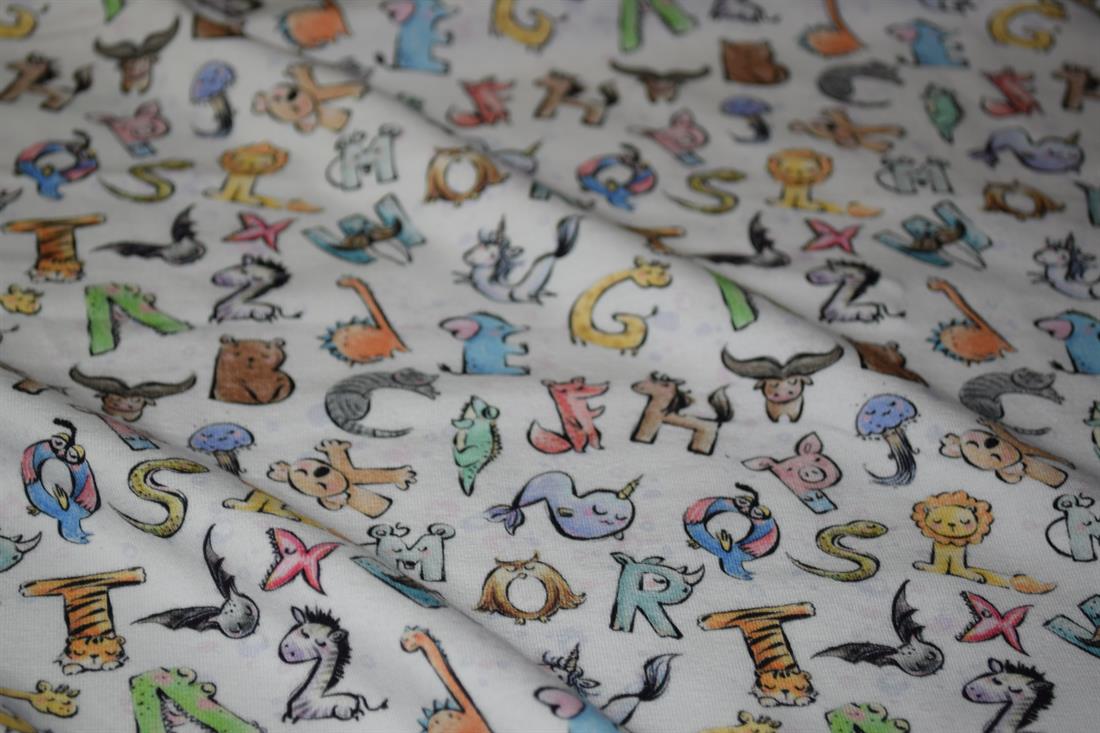 Off White Cotton Animal Alphabet