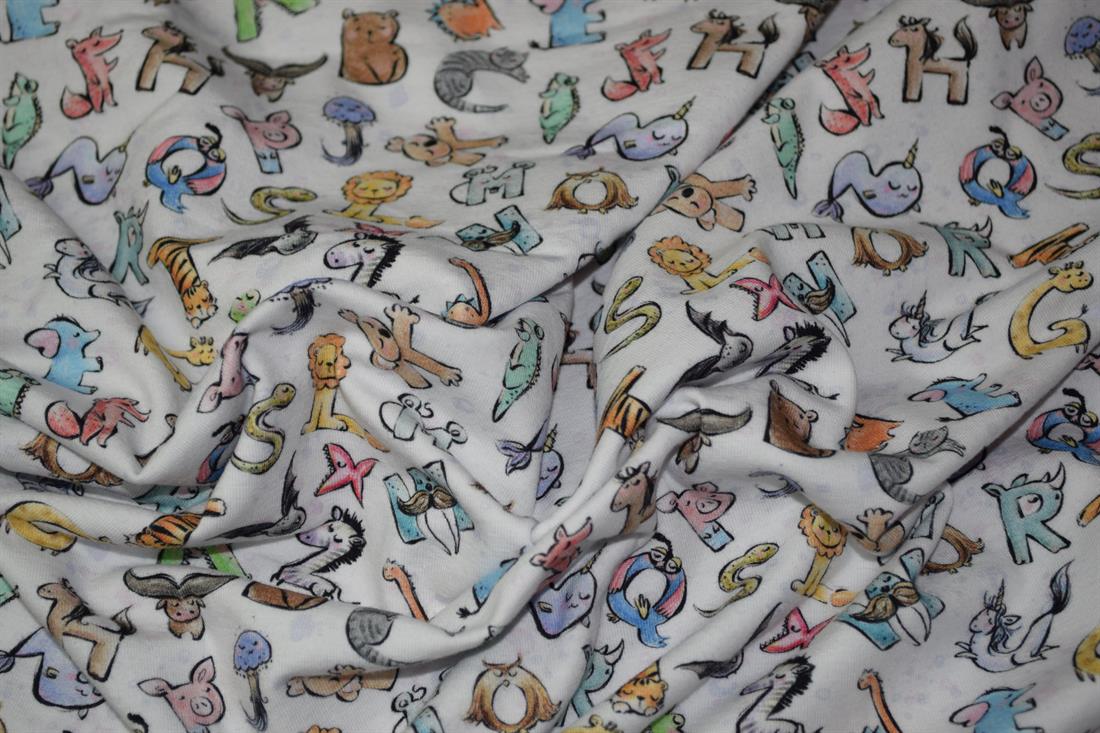 Off White Cotton Animal Alphabet