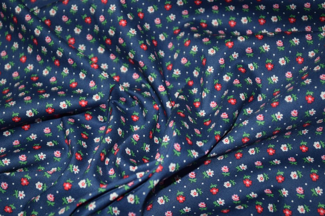 Navy Blue Printed Cotton Fabrics