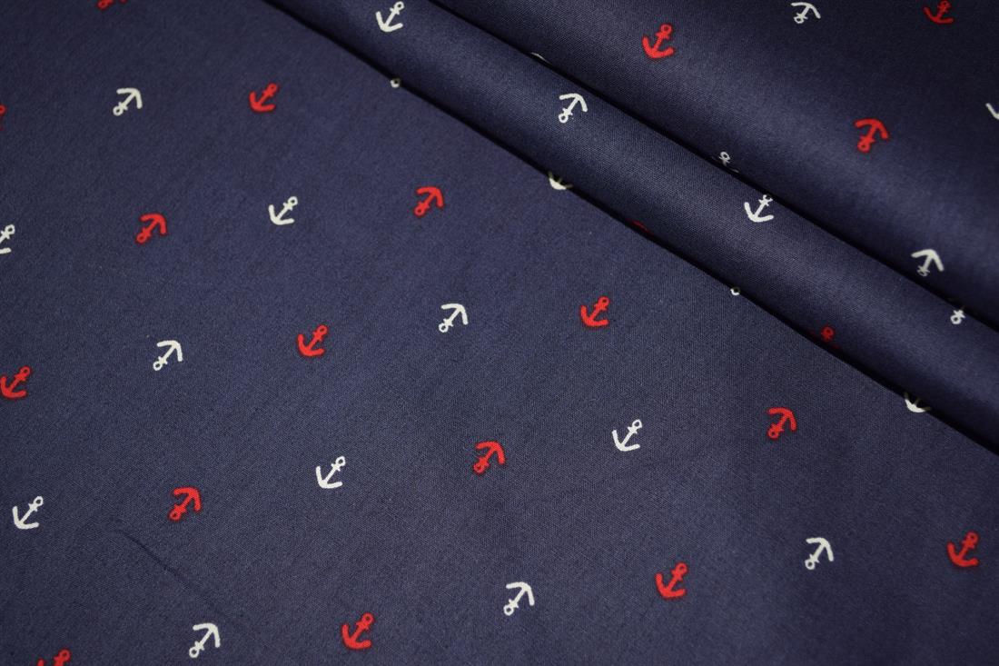Navy Blue Printed Cotton Fabrics