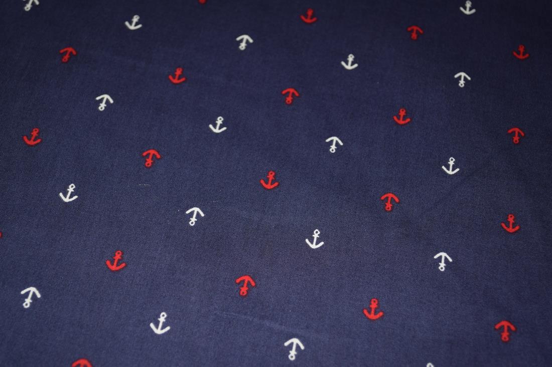 Navy Blue Printed Cotton Fabrics