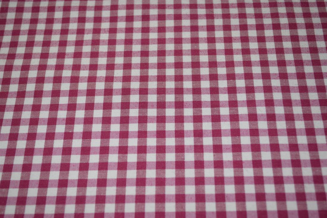 Pink Digital Print Linen Gingham Prined