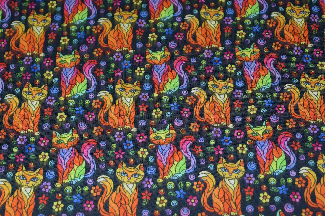 Black & Mixed Colours Printed Cotton CAT