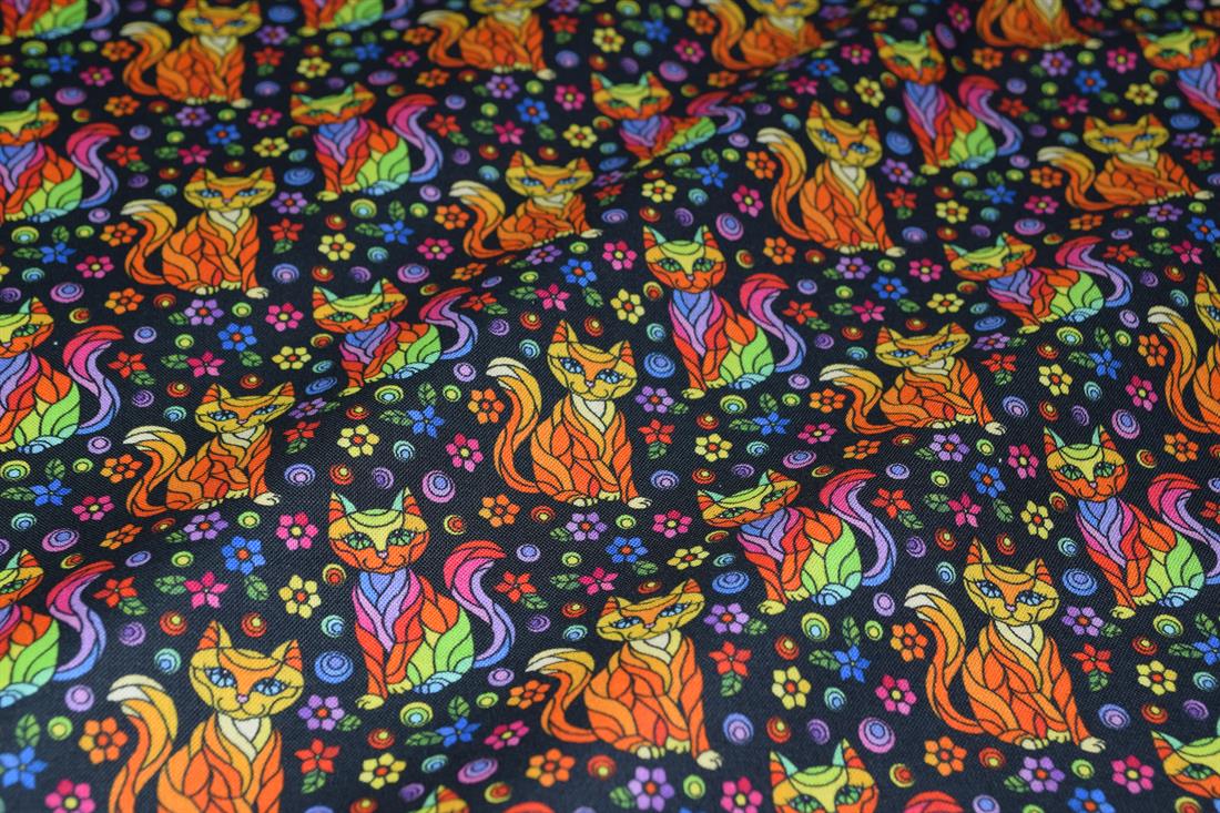 Black & Mixed Colours Printed Cotton CAT