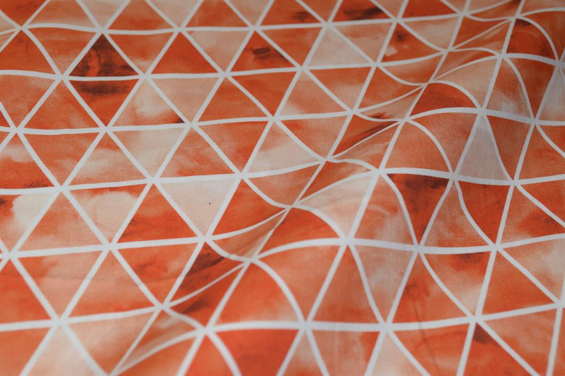Orange Printed Cotton Fabrics