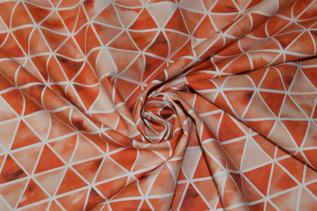 Orange Printed Cotton Fabrics