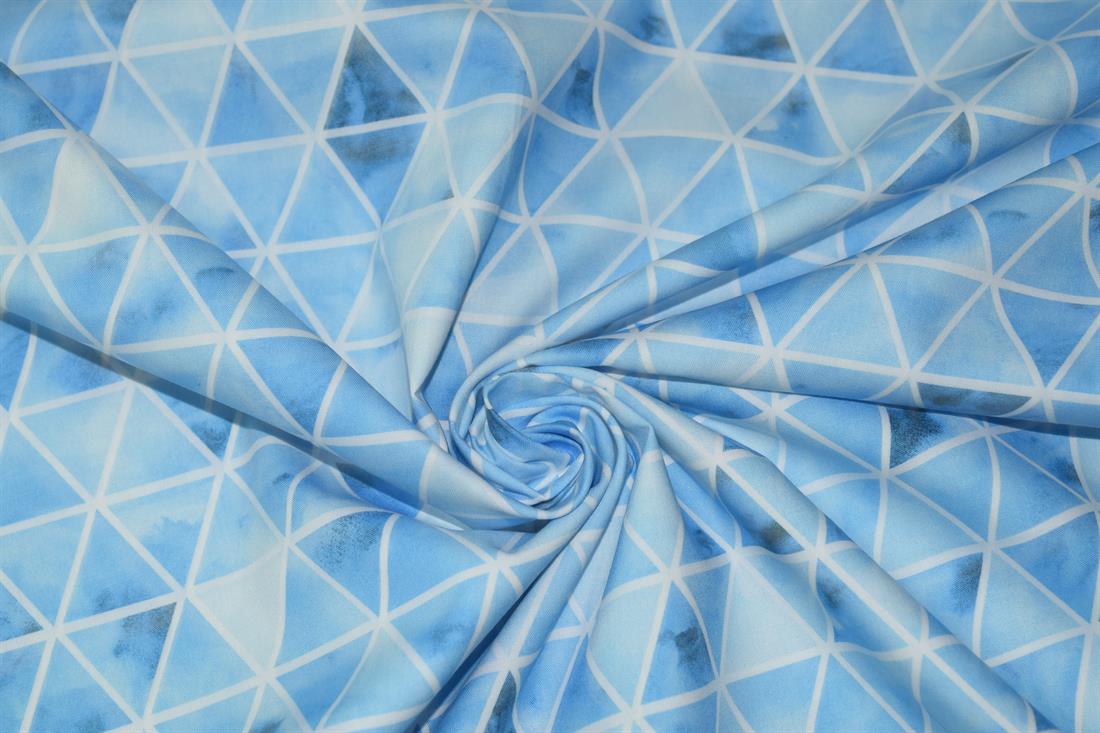 Sky Blue Printed Cotton Fabrics