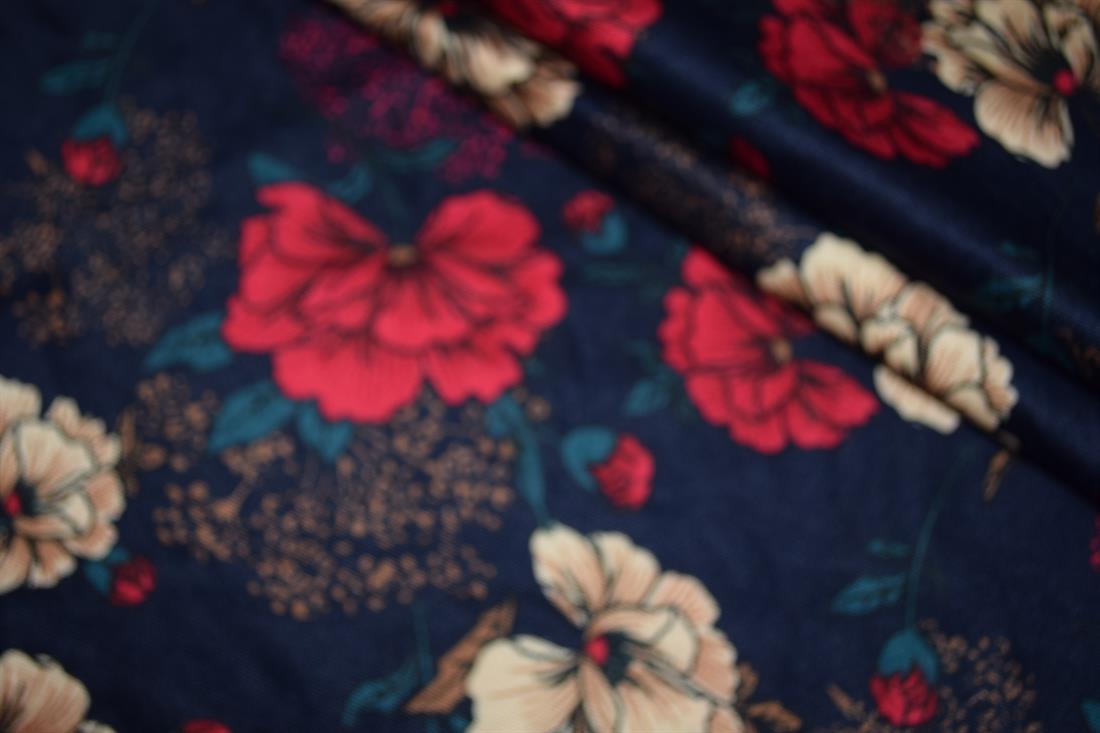 Black Floral Brushed Jersey