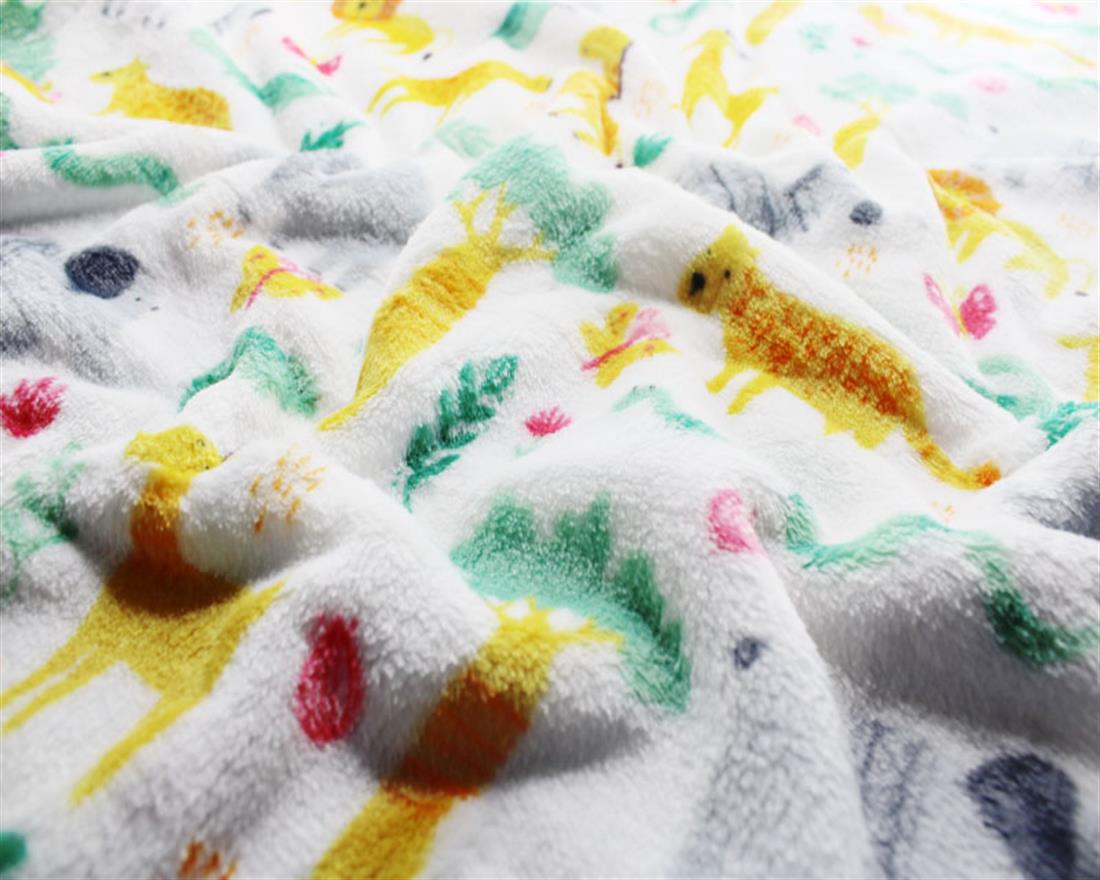 White Safari Animals - Printed Cuddle Fleece Fabric