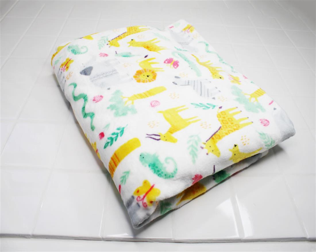 White Safari Animals - Printed Cuddle Fleece Fabric