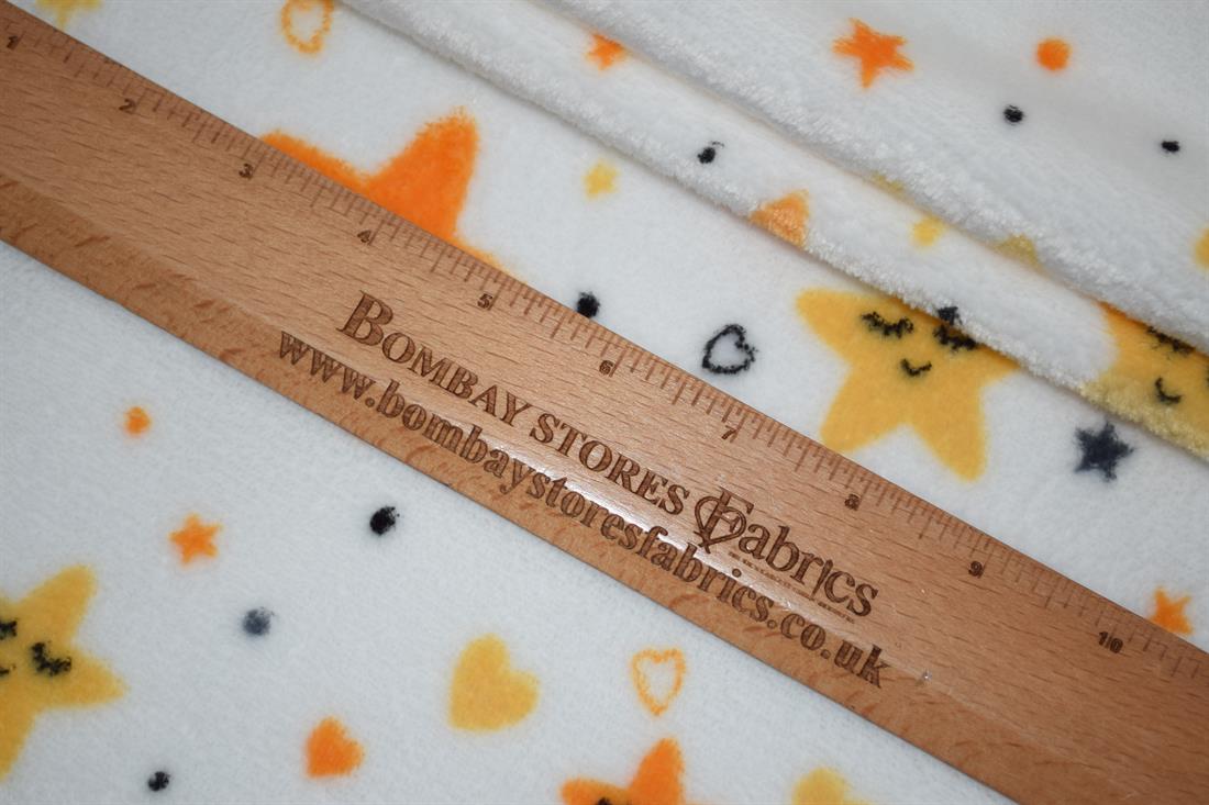 White Stars - Printed Cuddle Fleece Fabric