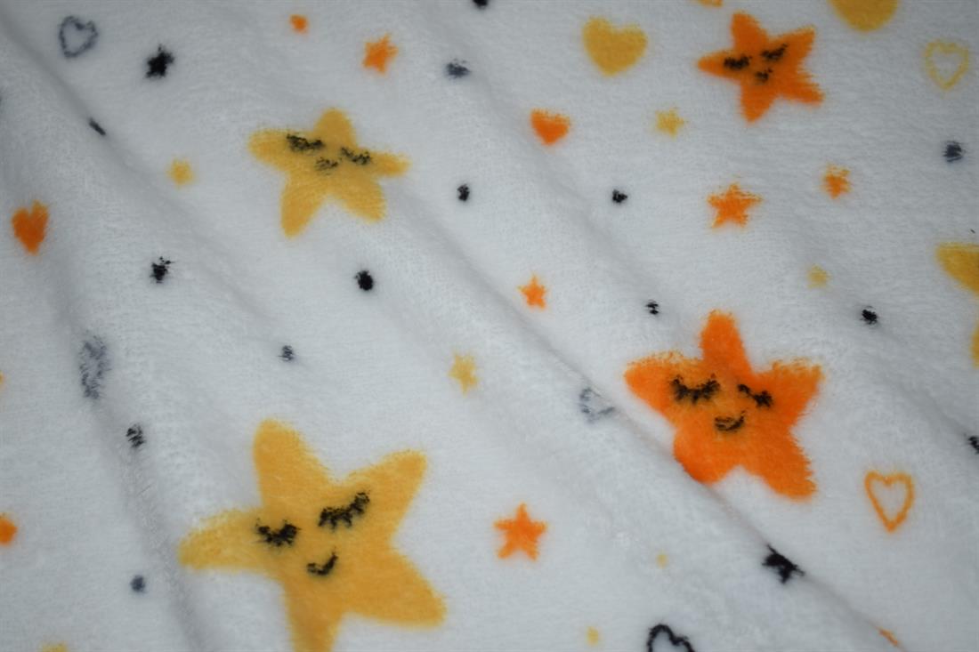 White Stars - Printed Cuddle Fleece Fabric
