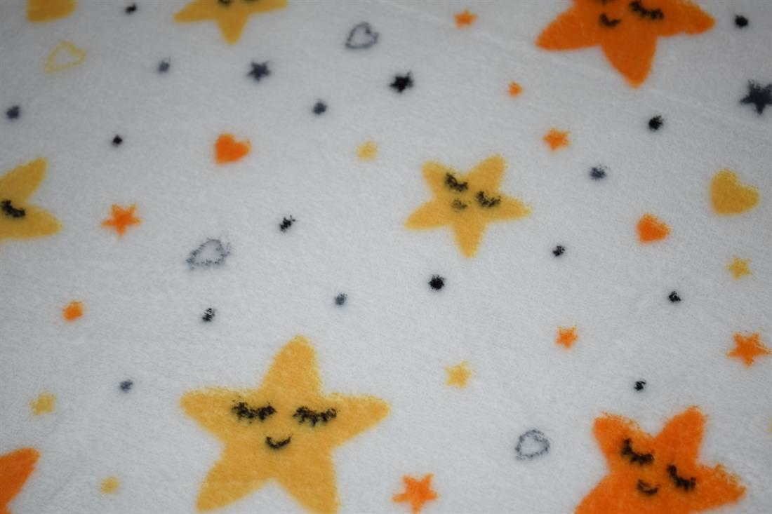 White Stars - Printed Cuddle Fleece Fabric