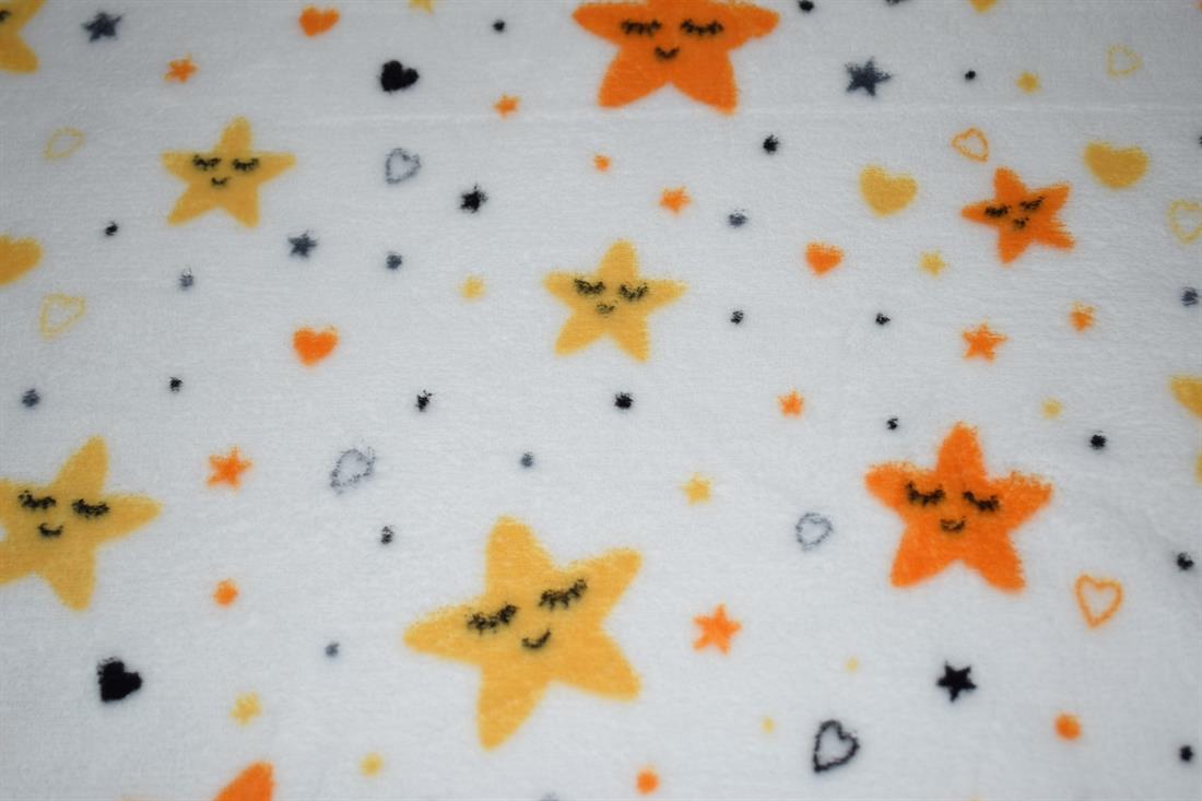 White Stars - Printed Cuddle Fleece Fabric