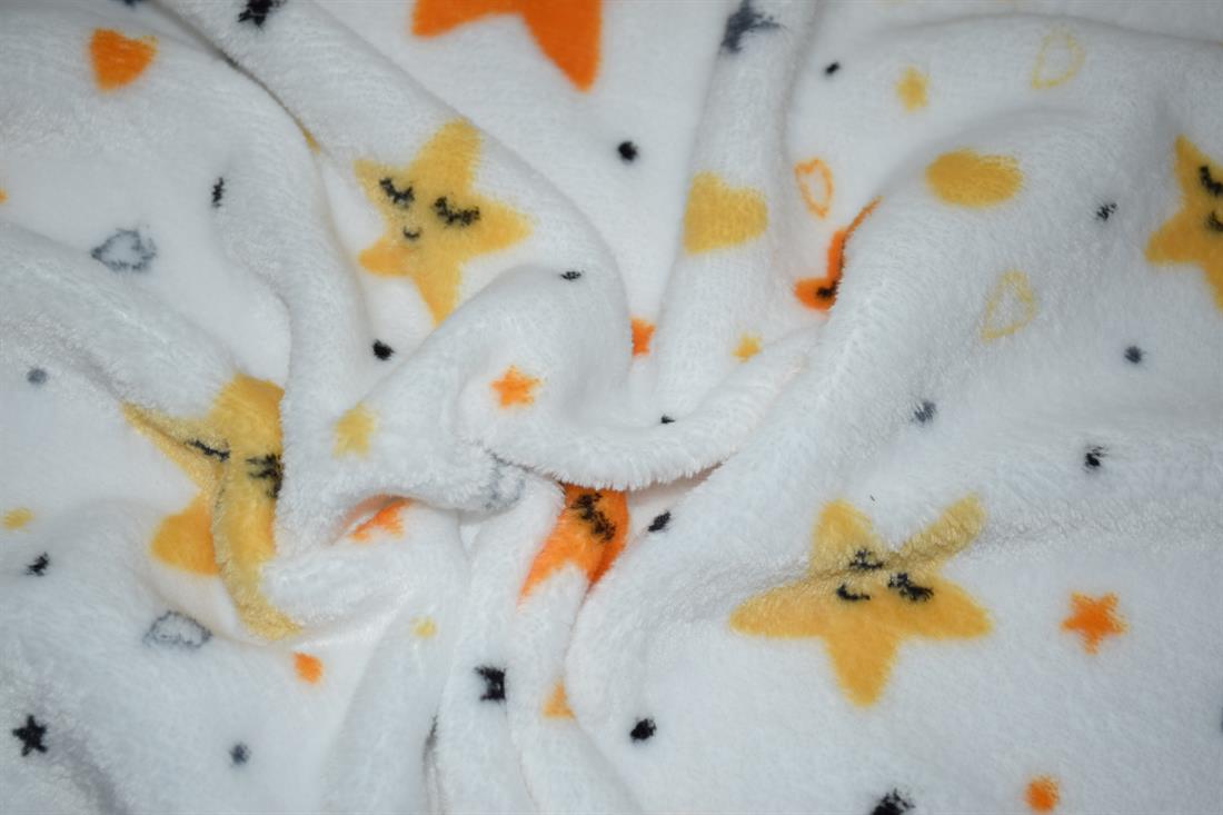 White Stars - Printed Cuddle Fleece Fabric