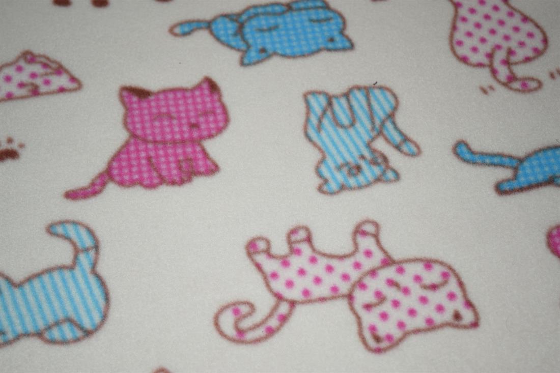 White Cats - Printed Anti-Pil Polar Fleece Fabric