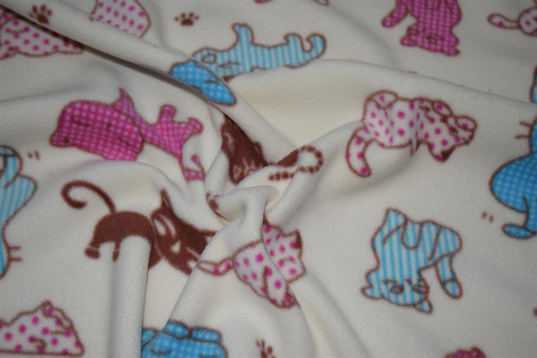 White Cats - Printed Anti-Pil Polar Fleece Fabric