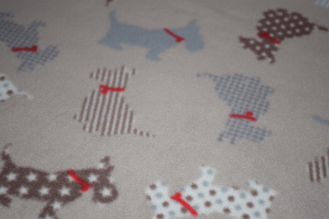 White Dogs - Printed Anti-Pil Polar Fleece Fabric