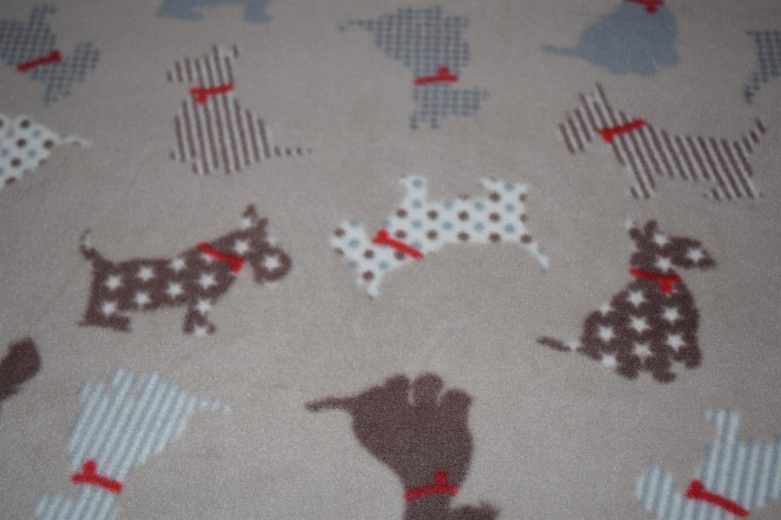 White Dogs - Printed Anti-Pil Polar Fleece Fabric