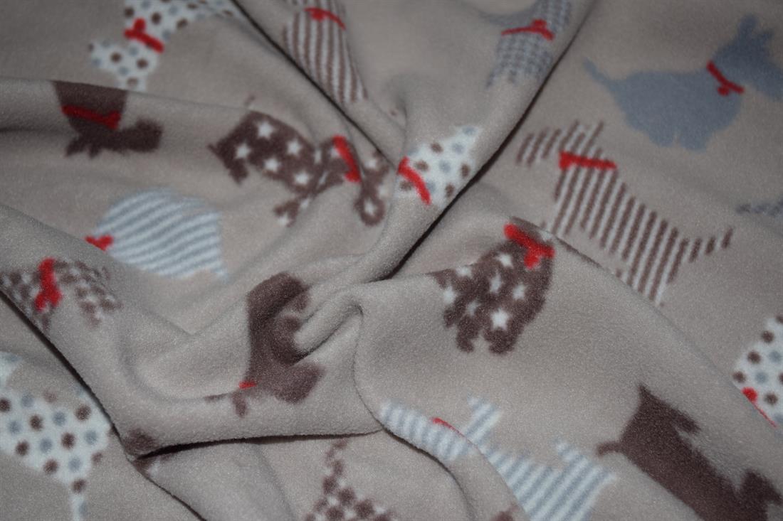 White Dogs - Printed Anti-Pil Polar Fleece Fabric