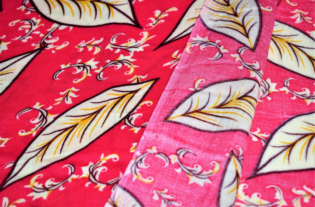Pink Leaf Premium Quality Vicose Fabric Dressmaking Skirts Tops