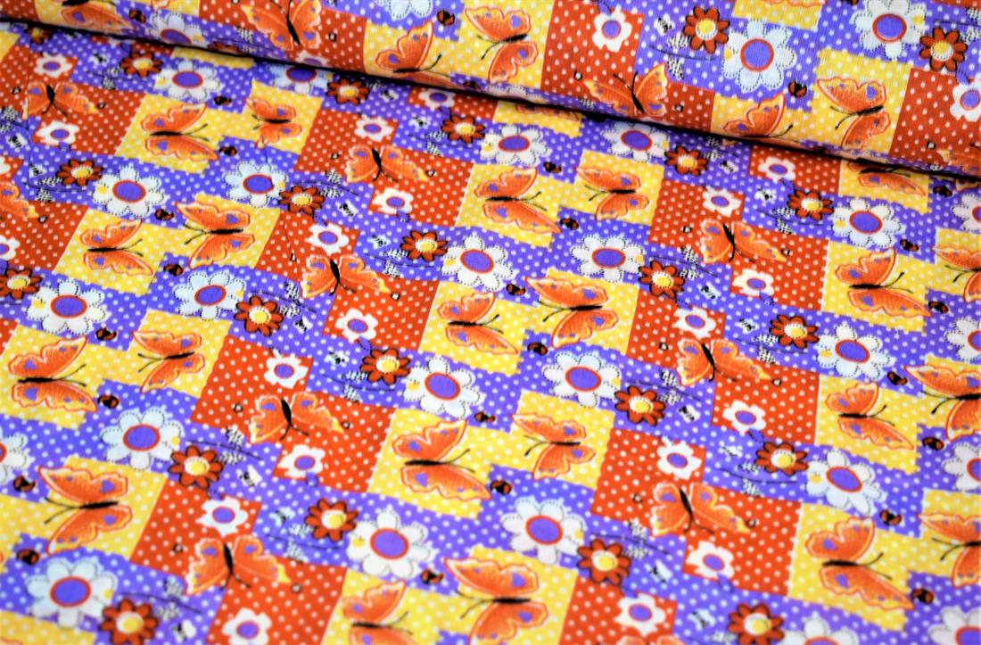 Orange Cotton Butterfly Print