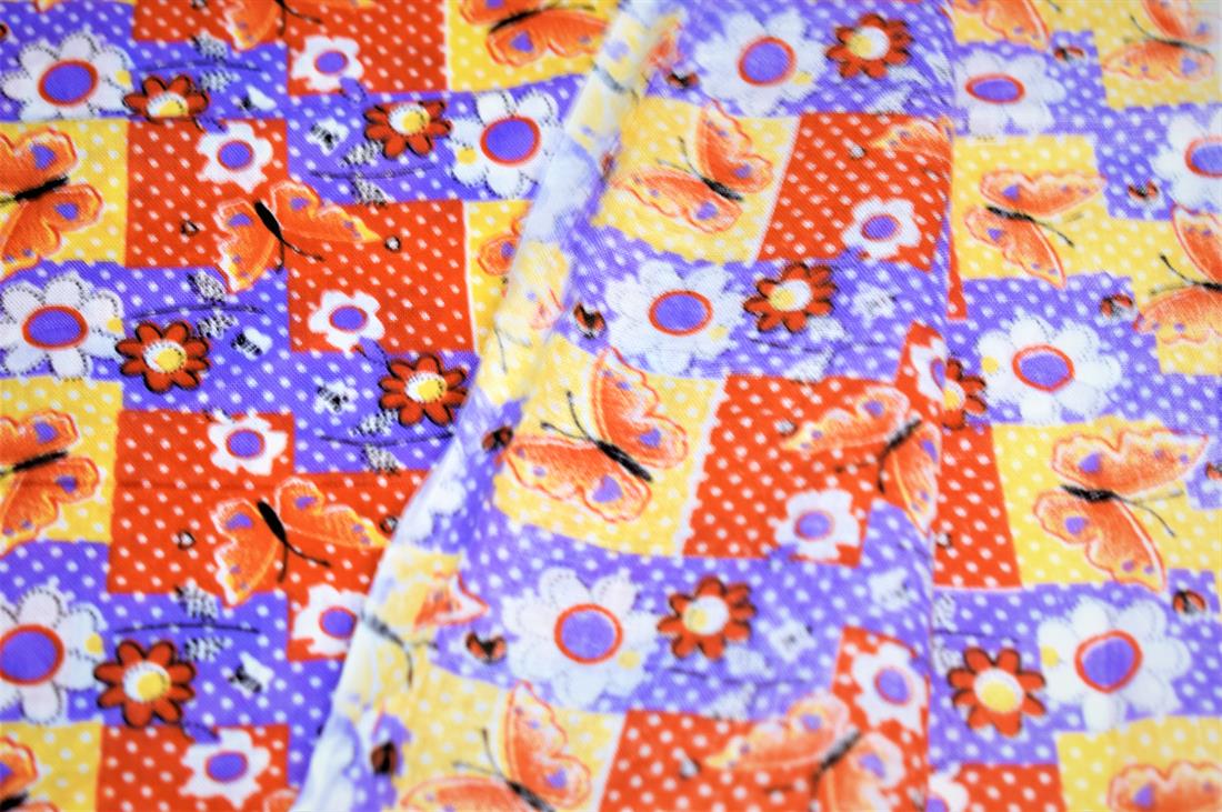 Orange Cotton Butterfly Print