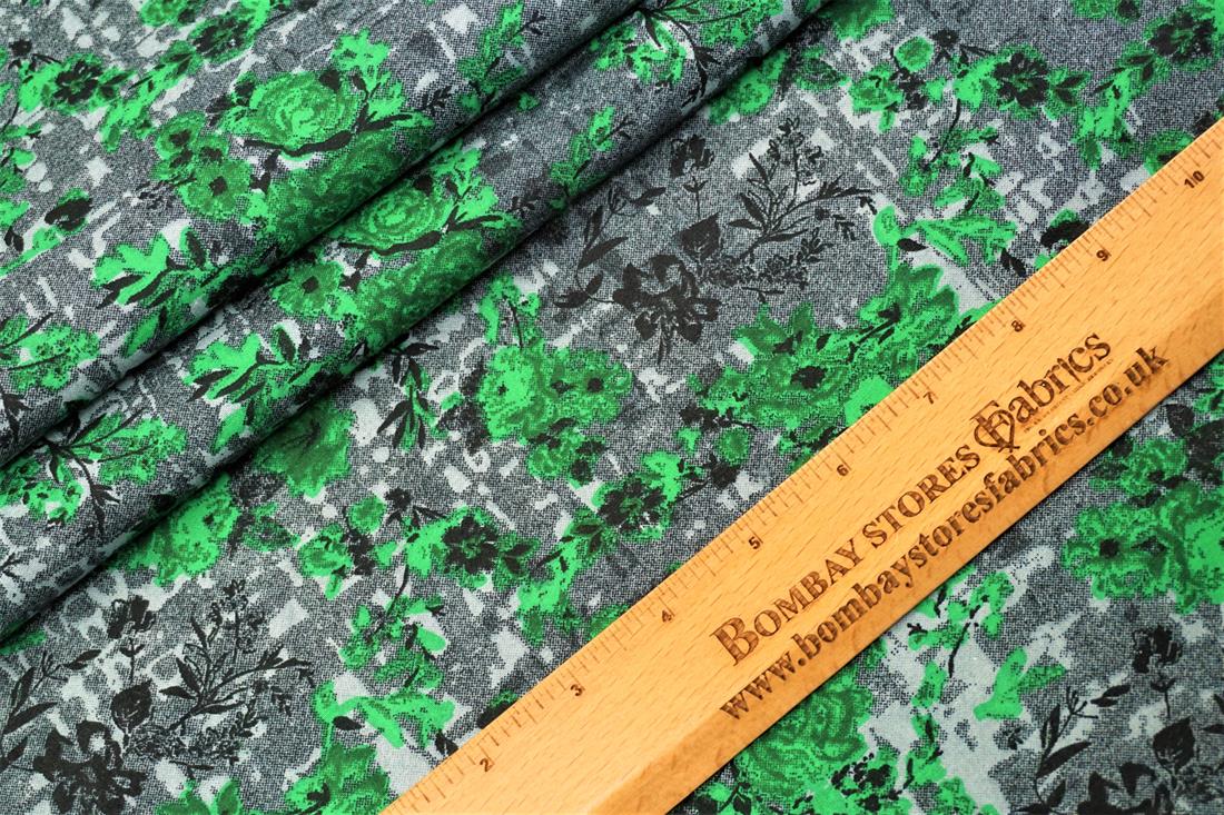 Green Cotton Floral