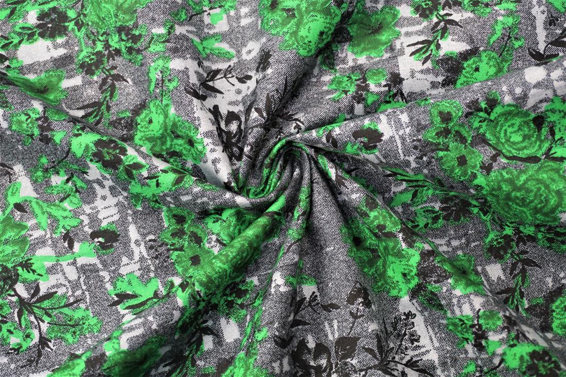 Green Cotton Floral