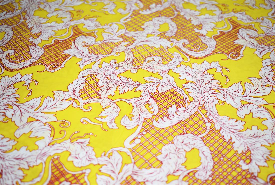 Yellow Cotton Lawn - Vintage Floral