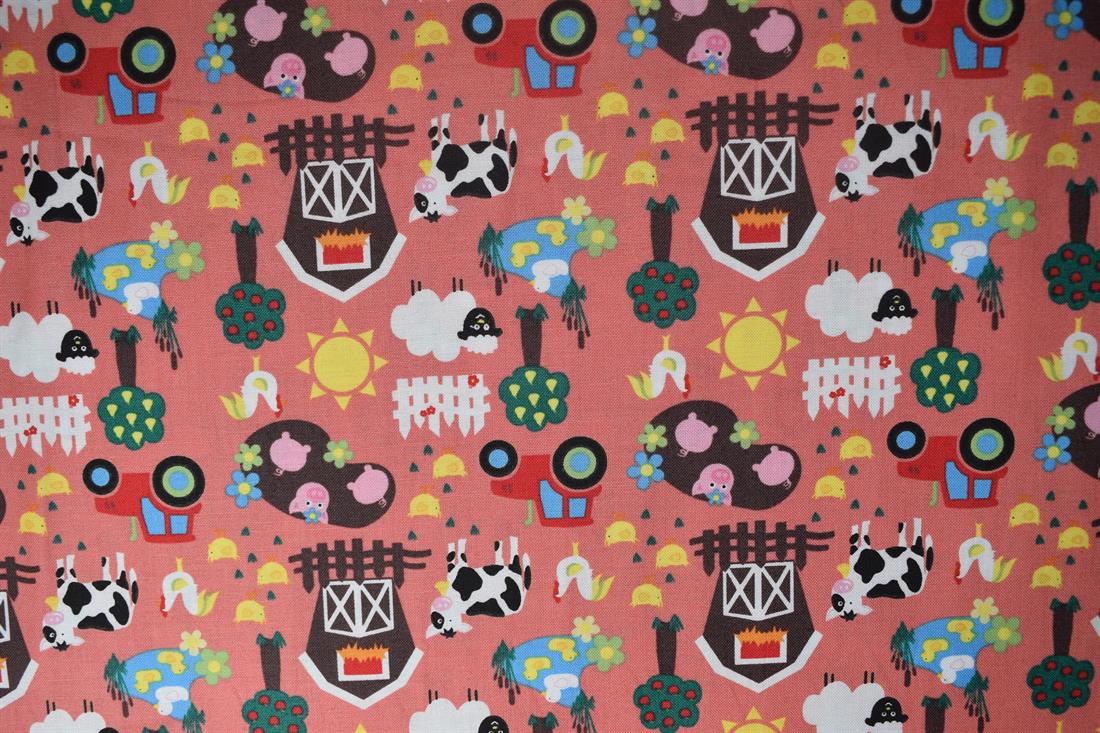 COL 4 Cotton Farmyard Orange