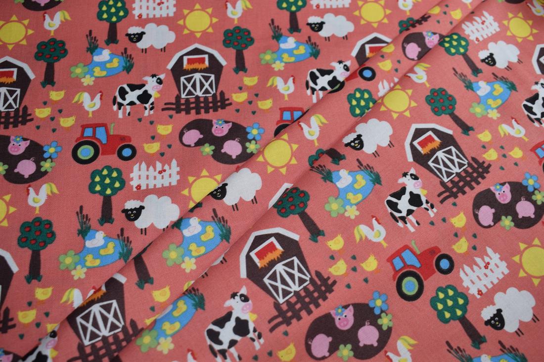 COL 4 Cotton Farmyard Orange