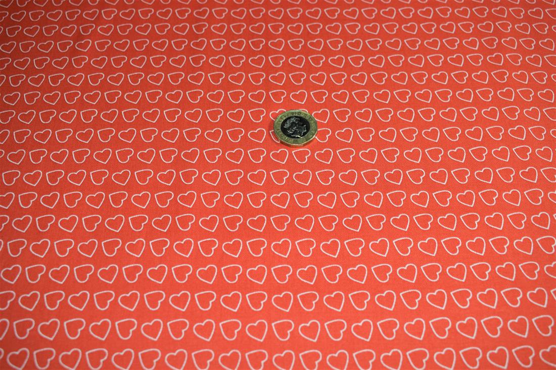 COL 2 Cotton Nordic Christmas /red - Hearts Flake