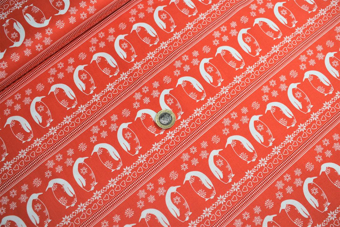 COL 3 Cotton Nordic Christmas/ Red - North Pole