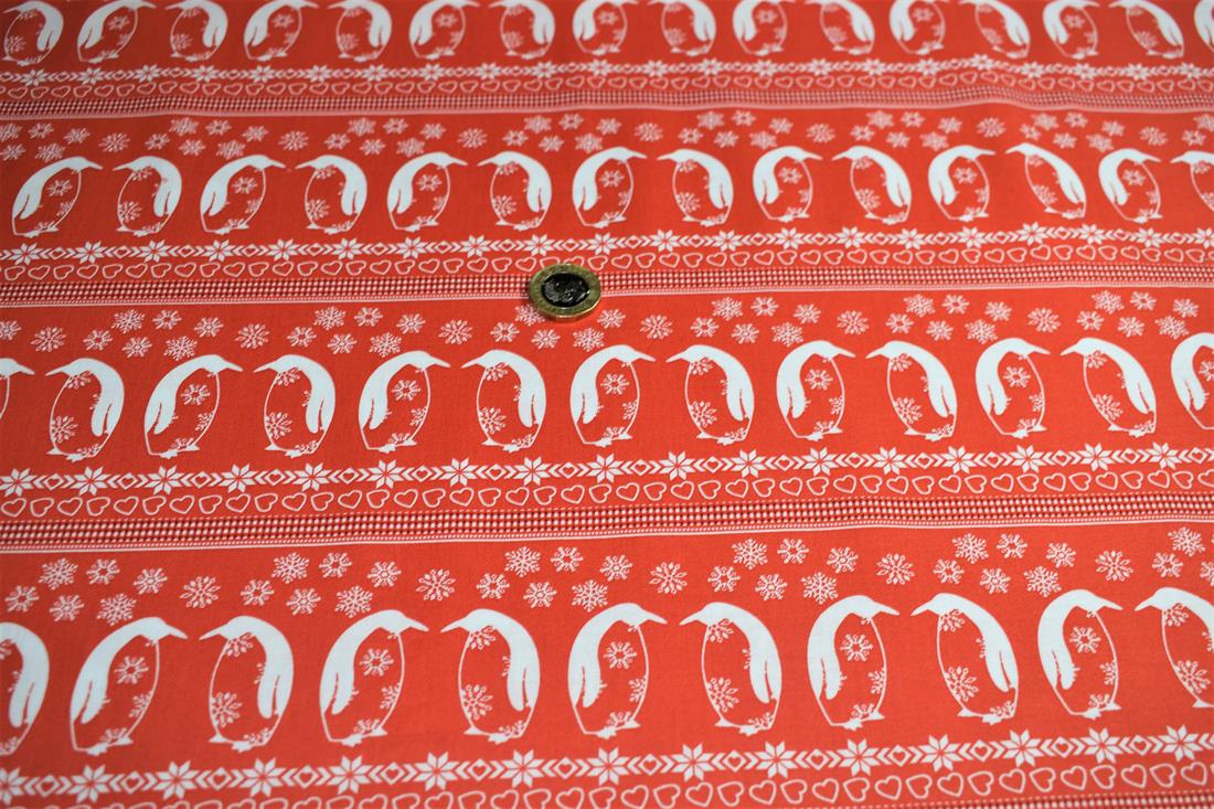 COL 3 Cotton Nordic Christmas/ Red - North Pole
