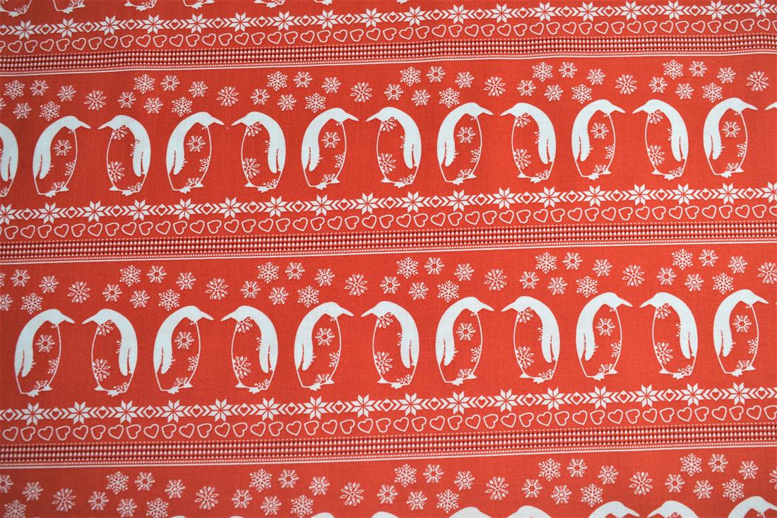 COL 3 Cotton Nordic Christmas/ Red - North Pole