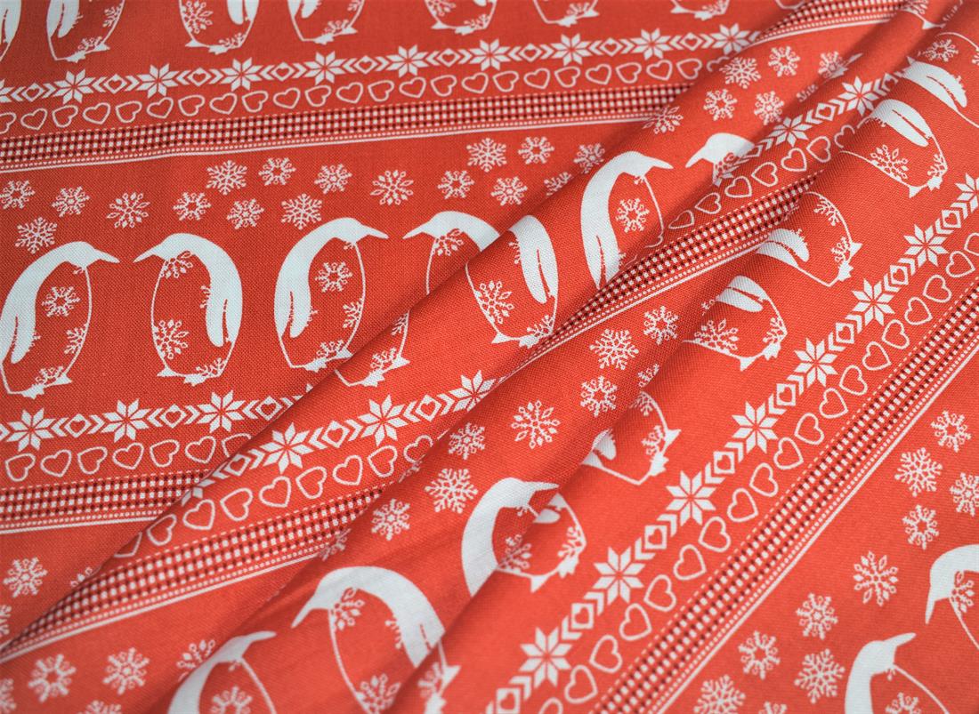 COL 3 Cotton Nordic Christmas/ Red - North Pole