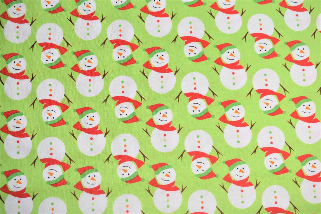 COL 1 Cotton Christmas Characters - Green