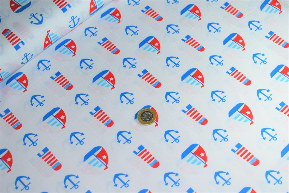 White & Blue Printed Cotton Fabrics