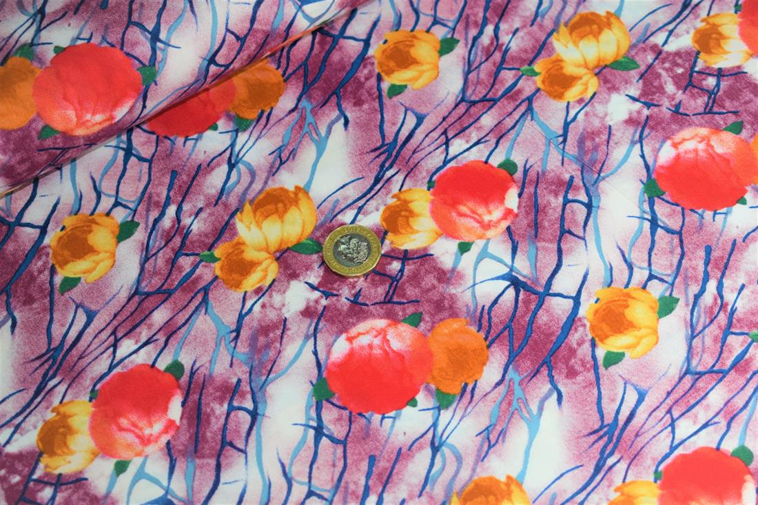 Red Cotton Floral Decor