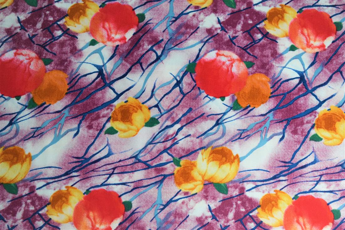 Red Cotton Floral Decor