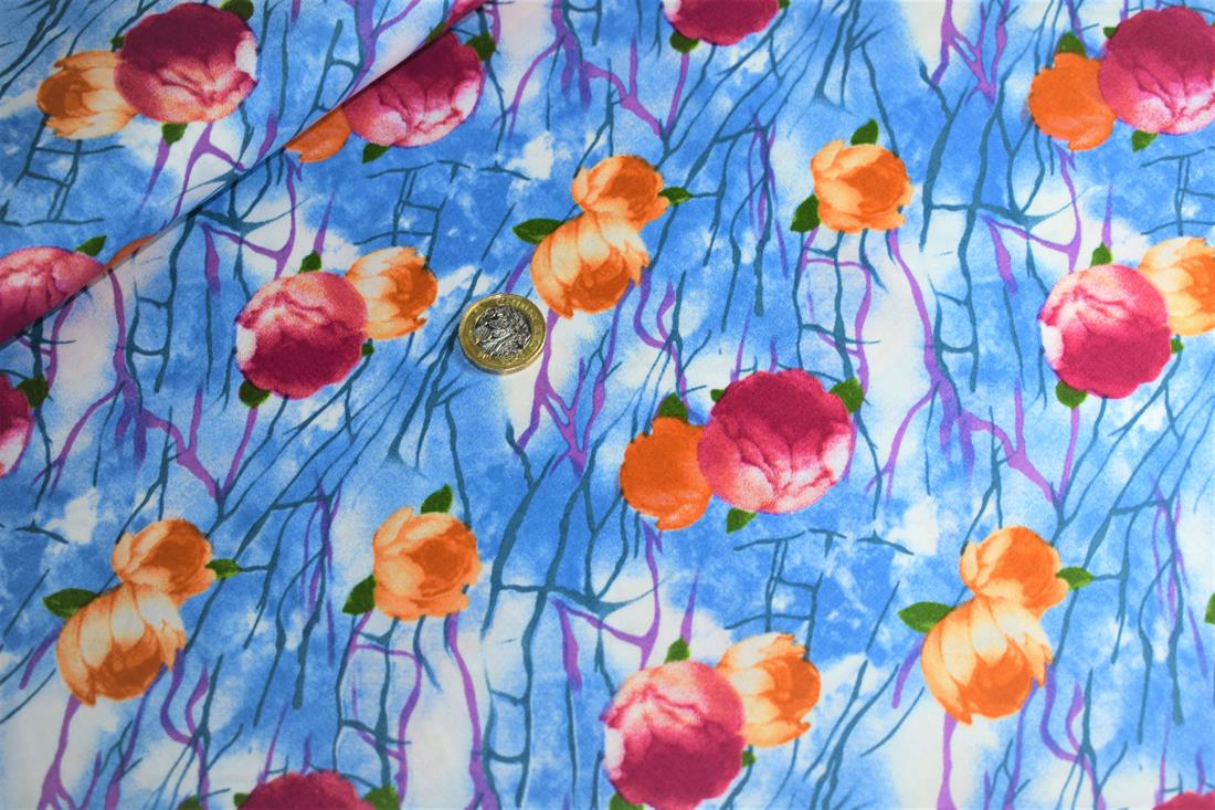 Blue Cotton Floral Decor