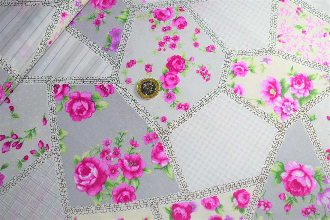 Light Grey Floral Patchwork