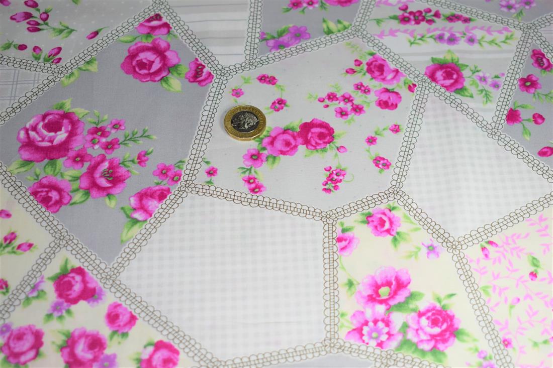Light Grey Floral Patchwork